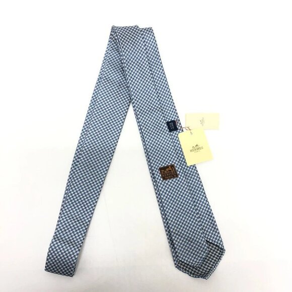 HERMES Overall handle Business Item Necktie silk blue - Picture 4 of 8